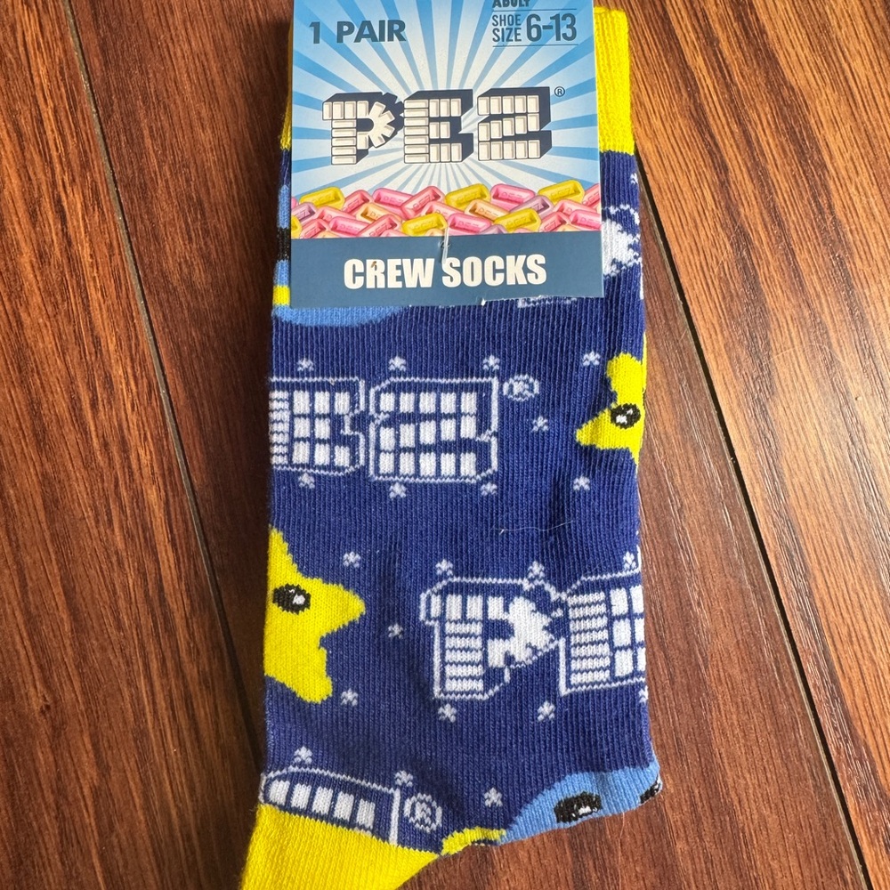 Casual Blue and Yellow Pez Socks